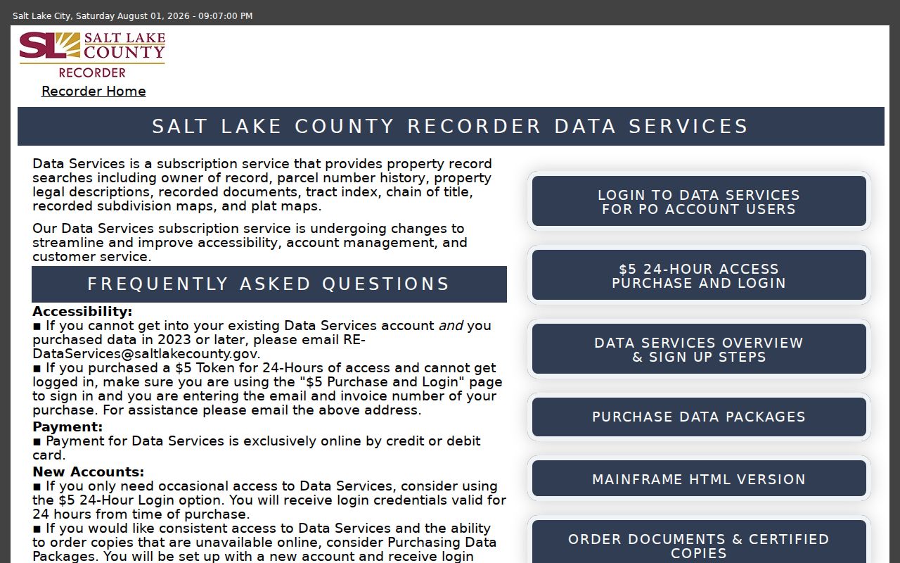 Midvale people search access choices in Recorder Data Services